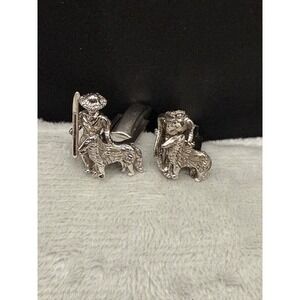 Vintage Sarah‎ Coventry Cufflinks Huckleberry Finn Silver Tone Dad Gift